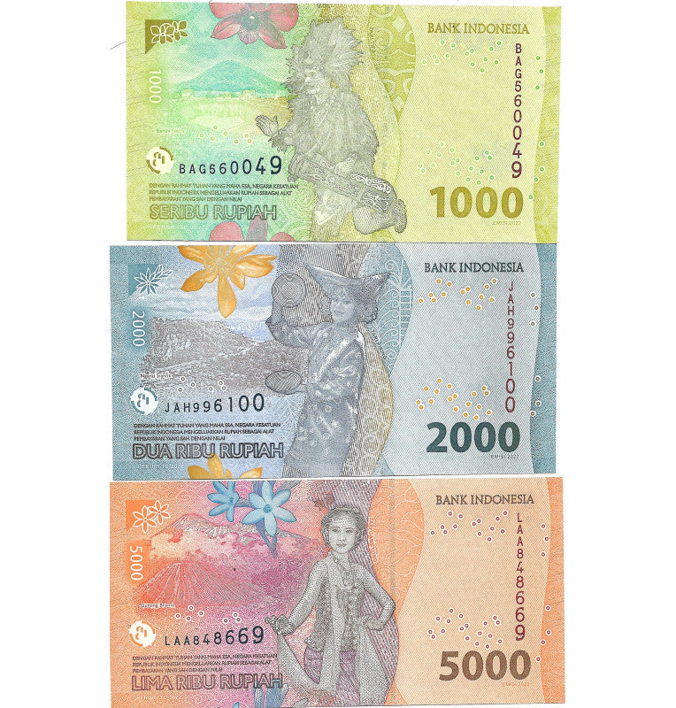 Indonesia set of 7 banknotes